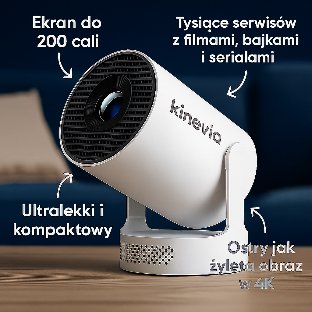 KINEVIA VISION 4K™ - All-in-One Smart Projektor z WI-FI i Androidem